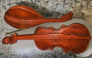 Arte vintage de decoración de pared de violín y mandolina de aluminio fundido real - Imagen 1 de 20