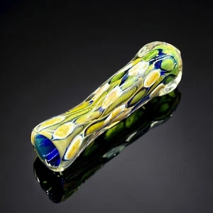 Tubos de vidrio Chillum ahumados dorados, transparentes con chillums dorados - Imagen 1 de 2