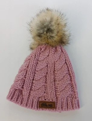 Little Me Rosa Tejido Imitación Piel Difusa Pom Invierno Gorra Gorro (6-12 Meses) Foto 1 de 4