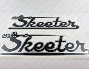 SKEETER BOAT LOGO V1 SILVER DECALS STICKERS Set of 2 30" LONG - Picture 1 of 4