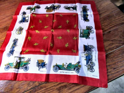 Bufanda Kreier vintage coches antiguos automóviles rojo verde Foto 1 de 4