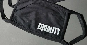 Mask / Face covering EQUALITY cotton washable black - Picture 1 of 2