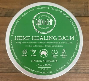 Hemp Healing Balm G.R.E.E.N Hemp Healing Balm 100% Organic Made in Australia - Picture 1 of 6