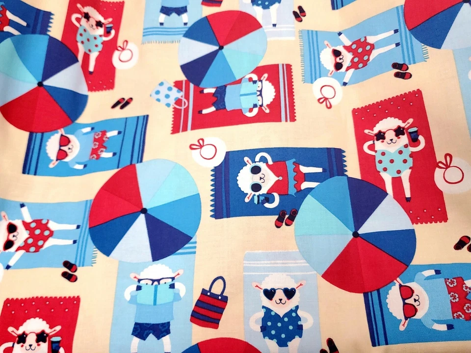 Tela de algodón Sheep on the Shore borde Michael Miller por yarda   Foto 1 de 1