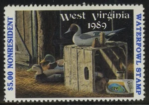 West Virginia 1989 single Non-Resident Duck stamp - Mint Never Hinged - Picture 1 of 1