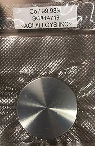 Objetivo pulverizador de cobalto, 99,98% puro, 2" de diámetro x 0,125"" de espesor - Imagen 1 de 2