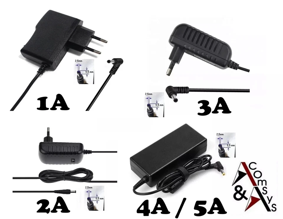 6V 1A 2A 3A 4A 5A DC Ampere Gleichspannung Steckernetzteil 5.5*2.5/2.1mm 6 Volt - Bild 1 von 1