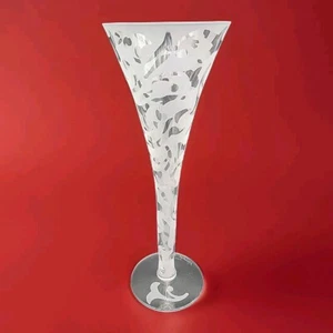 MICHAEL WEEMS ELISE CLEAR CHAMPAGNE TRUMPET WINE FLUTE GLASS - SIGNED 2004 - Picture 1 of 7
