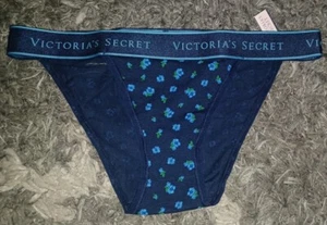 NeW Vs logo tanga cheeky Panty Size small Navy floral - Picture 1 of 2