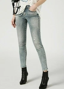 $298 NWT DIESEL Sz26x29 SLANDY MID-WAIST SUPER SKINNY STRETCH JEANS 0699B WASH - Picture 1 of 12