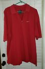 NIKE red polo golf shirt LARGE 1/4 zip preowned                               B7