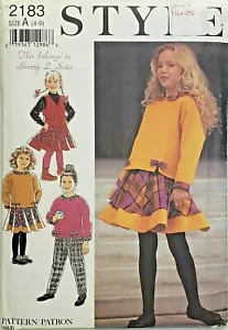 Style 2183 Kids' Separates - Paneled Top, Waistcoat, Trousers & Skirt Sz 4-9 VTG - Picture 1 of 3