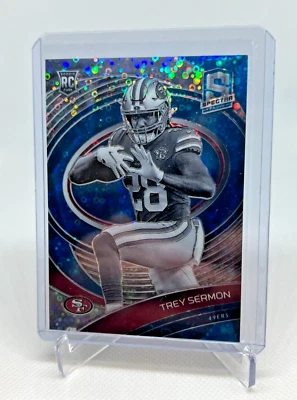 2021 Panini Spectra Trey Sermon RC Neon Blue Prizm 42/60 #229 49ers - Image 1 of 2