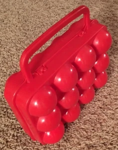 Red Resin Carrier Camping Carton of 12 Egg Storage - Picture 1 of 1