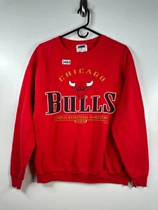 Vtg CSA Mens Chicago Bulls NBA Pullover Sweatshirt Graphic Red Size M 21.5x26.5 - Picture 1 of 11
