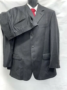 Brooks Brothers 1818 Madison Men's 41R Charcoal Pinstripe Suit 35x31 Pleated - Picture 1 of 9