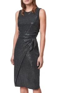 Nuevo con etiquetas Vestido de Vaina Sin Mangas Allsaints Allegra Brillante Envolvente Frontal 2 $198 - Imagen 1 de 5