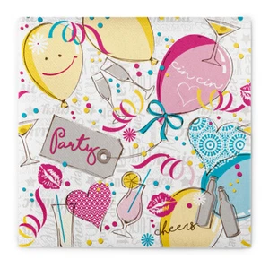 Serviette Ballons aus Linclass® Airlaid 40 x 40 cm, 50 Stück - Geburtstag Party  - Bild 1 von 10