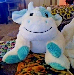Plush White & Turquoise Cow - Picture 1 of 2