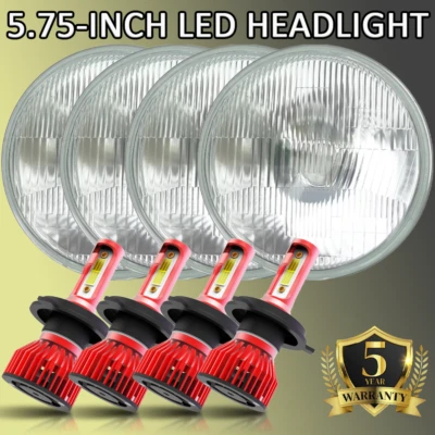 For 1963-1974 Buick Riviera 4PCS 5-3/4" 5.75" LED Headlights High/Low Beam Round Foto 1 de 4