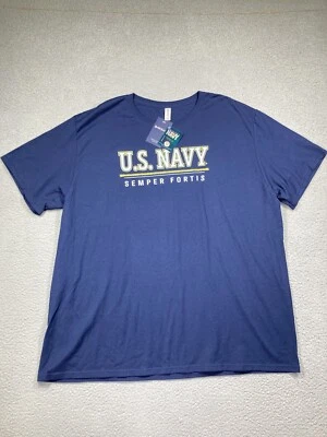 U.S. Navy T-Shirt Adult 3XL Blue Short Sleeve Semper Fortis Military Jerzees - Image 1 of 4