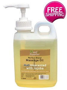 Perfect Blend, Dispersible Massage Oil 1 Litre + Pump H2Oil Premium Grade Jojoba - Picture 1 of 5