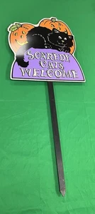 Y2K Black Cat Pumpkin Halloween Sign Yard Art Impact Plastics 🎃 - Picture 1 of 3