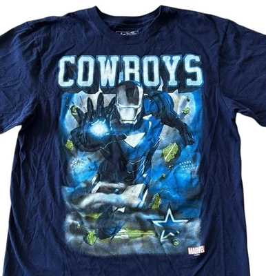 Camisa Ropa Equipo Dallas Cowboys Para Hombre Marvel's Iron Man Azul Gráfico Camiseta Talla L Foto 1 de 4