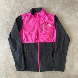 The North Face Fleece Jacket Girls L/14-16 Full Zip Outdoor Coat, Pink Black - Picture 1 of 9
