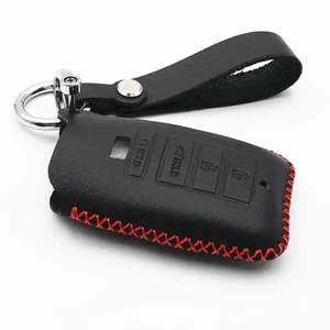 For Acura MDX TLX RDX RLX ILX Black Leather 4 Buttons Smart Key Case Fob Cover - Picture 1 of 5