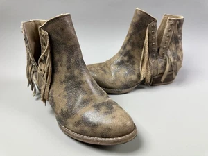 Circle G Damenstiefel Größe 9 abgenutzt Fransen Knöchel Western Cowgirl Nieten - Bild 1 von 11