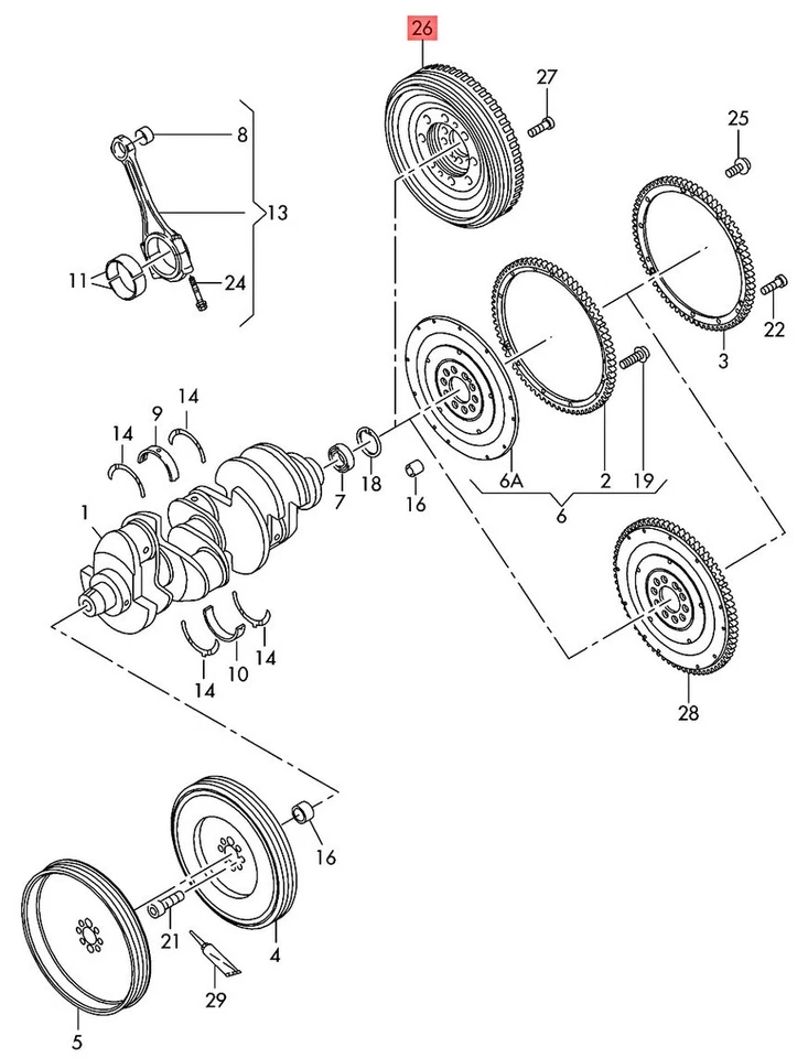 Genuine AUDI R8 423 429 Dual-Mass Flywheel 0BZ105266Q - Image 1 of 1