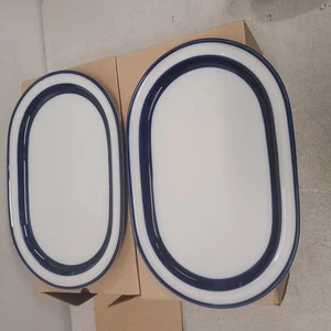 Noritake Primastone Fjord Blue Band Oval Server Platter Plate Vintage 14" New - Picture 1 of 5