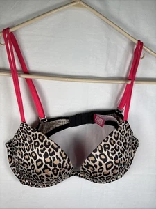 Animal Print Heartbreaker Push Up Bra By PINK 34B - Picture 1 of 5
