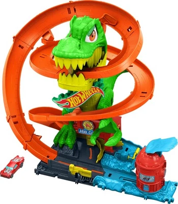 Hot Wheels Multicolor T Rex Attack Playset With Dino And Toy Car Adventure - Image 1 of 4