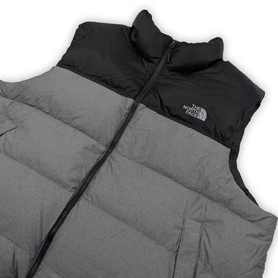 Chaleco de plumón de ganso The North Face Nuptse 700 para hombre 3XL gris negro acolchado acolchado Foto 1 de 4
