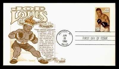 DR WHO 1993 FDC BOXING JOE LOUIS SPORTS BENNETT CACHET M58489 - Image 1 of 2