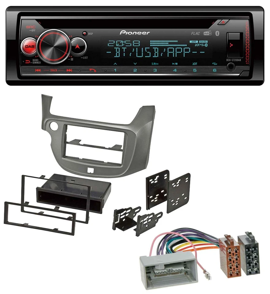 Pioneer MP3 DAB CD Bluetooth USB Autoradio für Honda Jazz (ab 2009) - silber - Bild 1 von 4