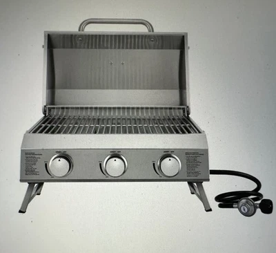 NXR 3 Burner Portable Gas Grill, Stainless, Tabletop, Camping, Tailgating - Image 1 of 4