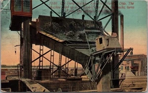 Tarjeta postal 1918 Ashtabula Harbor, Ohio "máquina de volteo de automóviles" minería de hierro/muelles de mineral - Imagen 1 de 2