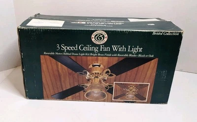 NOS NEW Windsor & Browne 42" Ceiling Fan with Light 4 Reversible Blades 3 Speed - Image 1 of 4