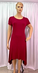 Chico’s 3 XL Midi Taschensaum Kleid Maulbeerrot Neu mit Etikett weicher Stretch Strick - Bild 1 von 14
