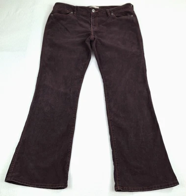 Pantalones de pana para mujer Y2K Old azul marino talla 14 cortos x 29 tiro bajo bota marrón elástico Foto 1 de 4