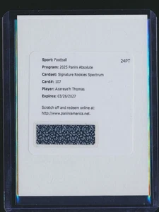2025 ABSOLUTE ROOKIES SPECTRUMREDEMPTION AUTO AZAREYE'H THOMAS JETS - Picture 1 of 1