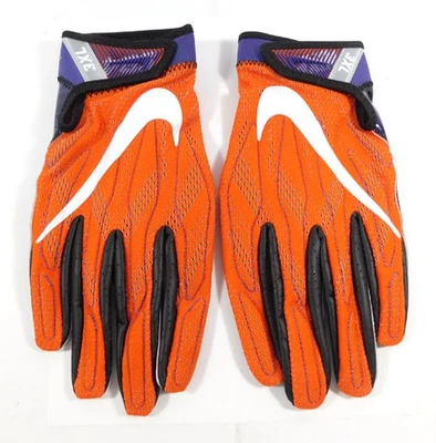 Clemson Tigers Team Issued Superbad 4 Orange/Orchid Size 3XL FB Gloves PGF432 - Image 1 of 4