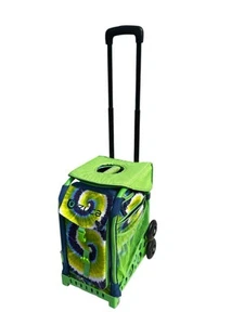 Sac chariot 18" Zuca patinage artistique sport vert bleu tie dye ! Quelques petites taches - Photo 1/9