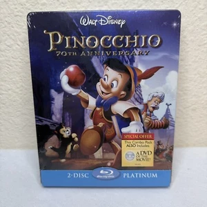 PINOCCHIO Blu-ray STEELBOOK 70th Anniversary Platinum Edition RARE NEW SEALED - Foto 1 di 7