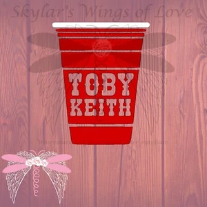 Toby Keith Memorial Decal - Red Drinking Cup S O L O - Picture 1 of 2
