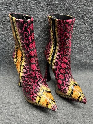Jeffrey Campbell Pointy Toe Ankle Boots Stiletto Heel Snakeskin Shoes SIZE 9 - Изображение 1 из 4