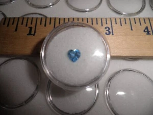 Schweizer Blautopas Herz 6 x 6 mm lose Edelstein Auge sauber tiefblau T5015 - Bild 1 von 4